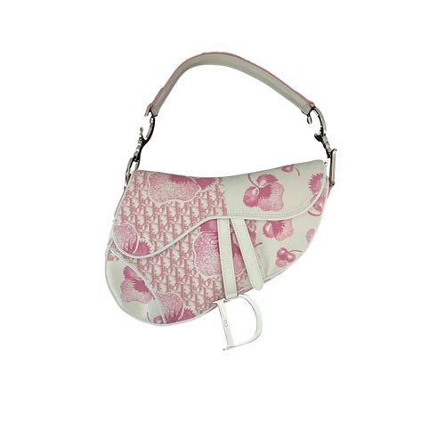 pink and white dior saddle bag|dior cherry blossom saddle bag.